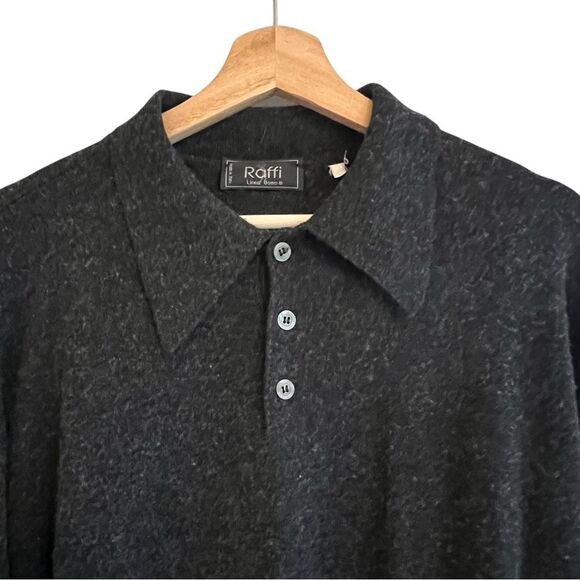 Raffi Mens Cashmere Wool Blend Polo Sweater Sz L Quiet Luxury Old Money Classic - Picture 2 of 8